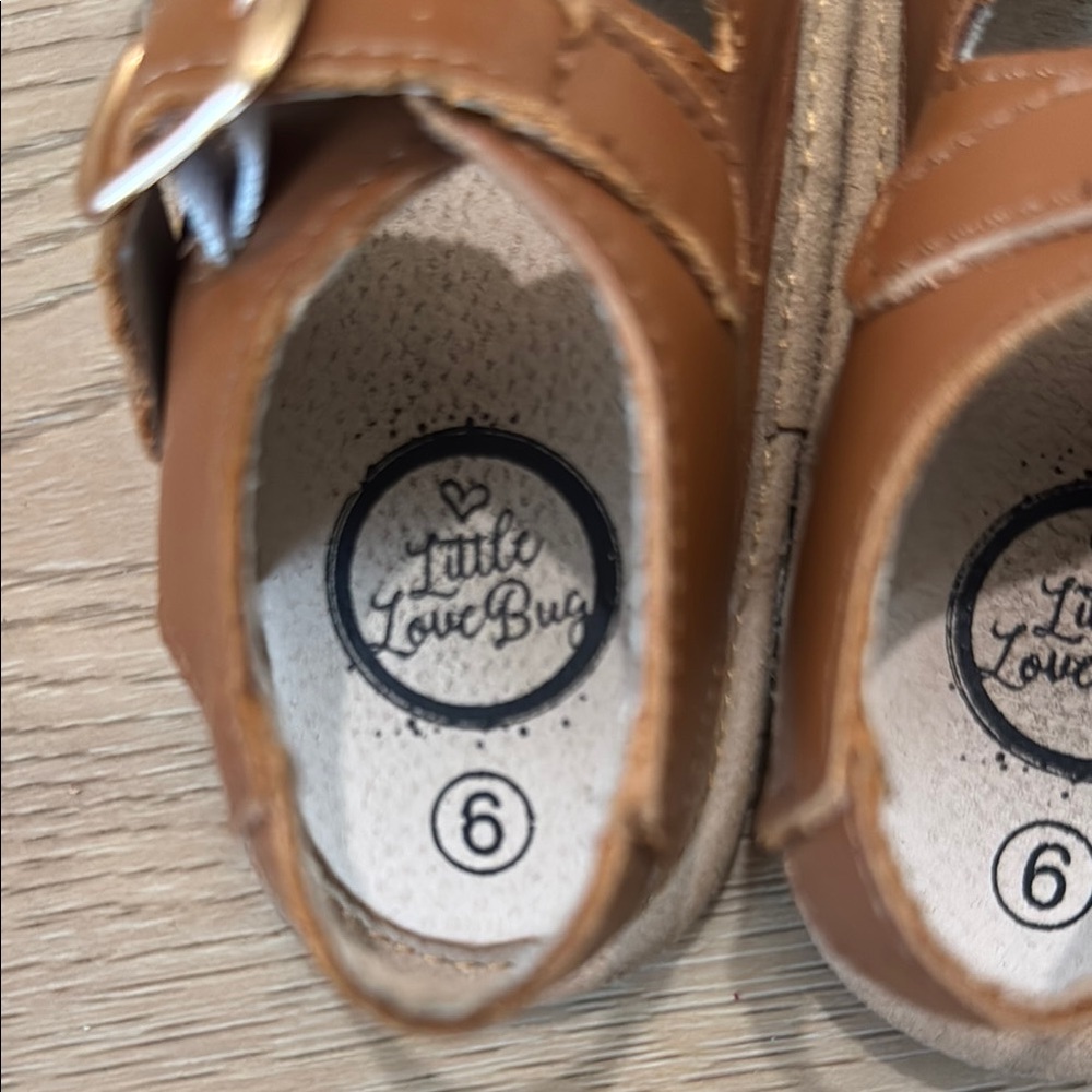 Brown Leather Sandals with Cork Footbed and Adjustable Straps